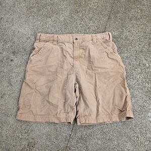 Vtg Y2k CARHARTT Box Logo Patch Earthtone Workwear Cargo Shorts Tagged Sz 40